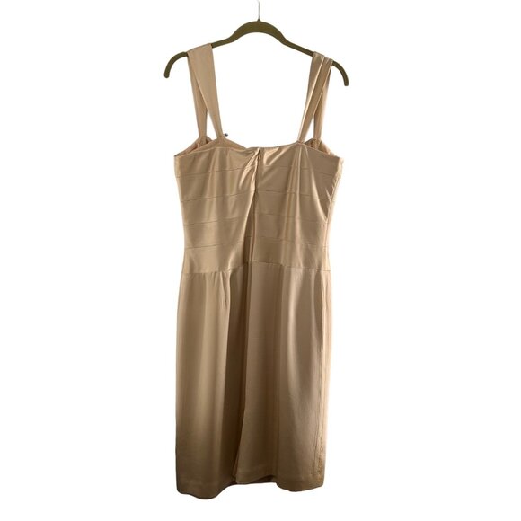 Talbots Womens Champagne Silk Sleeveless Midi Dress Size 14 Beige Y2K Fairy Read - Picture 7 of 14